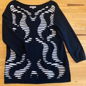 Roz & Ali Black & White Sweater
